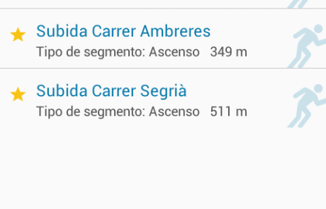 Segmentos de una Actividad Garmin