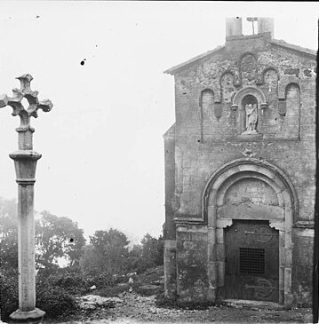 Ermita de Sant Miquel i una creu de terme. Frederic Bordas i Altarriba (ca. 1890)