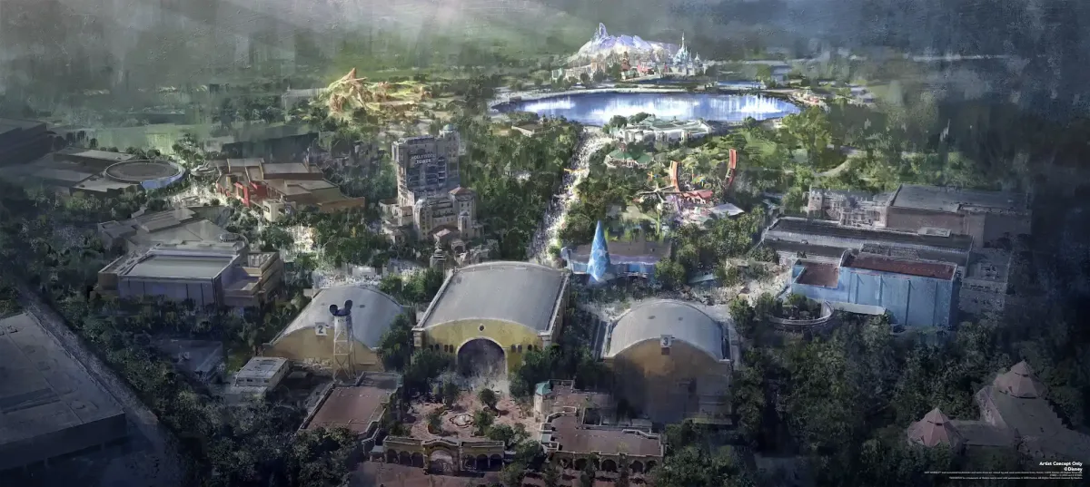 Rediseño arte conceptual de Disney Adventure World en 2024