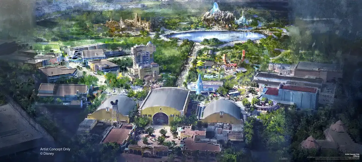 Primer arte conceptual de Disney Adventure World en 2018