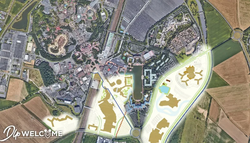 Idea de la contrucción de los hoteles y el parque