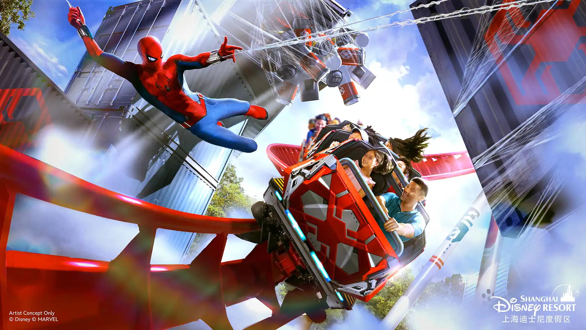 Spider-Man roller coaster Shanghai Disney Resort