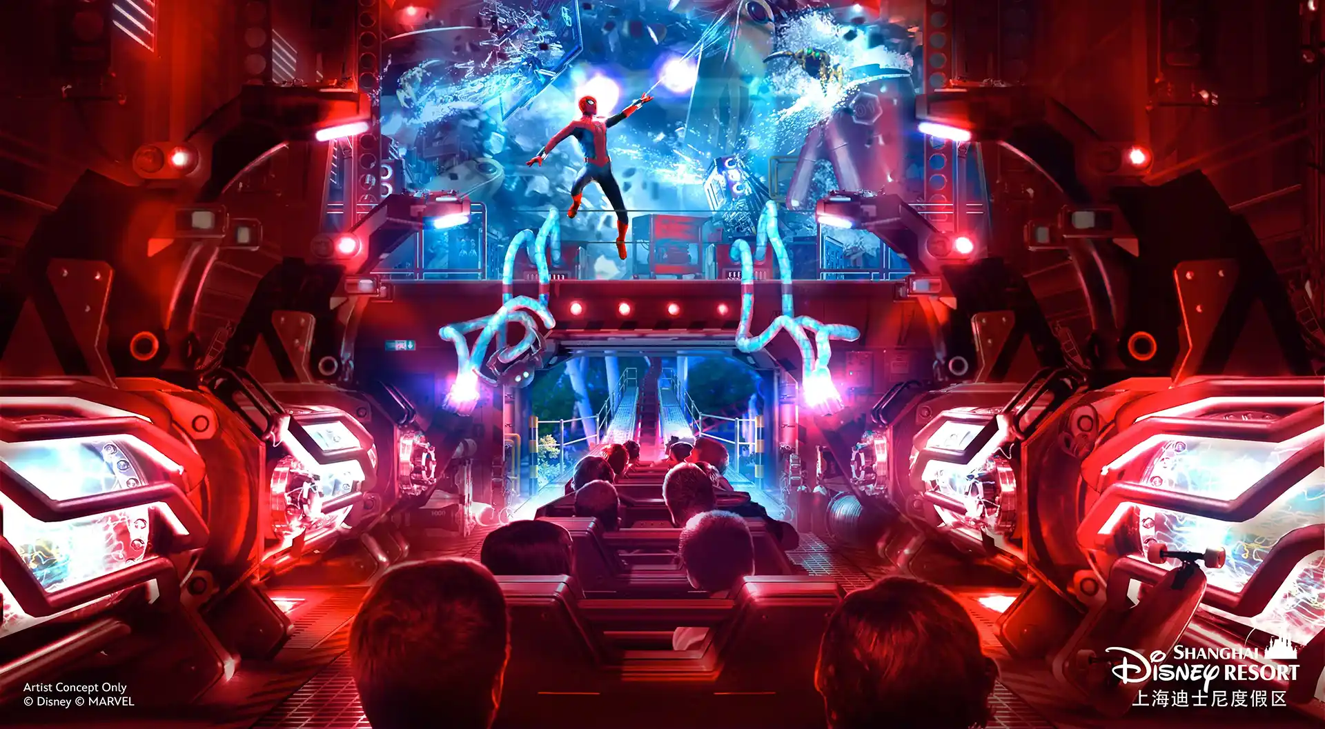Spider-Man roller coaster Shanghai Disney Resort