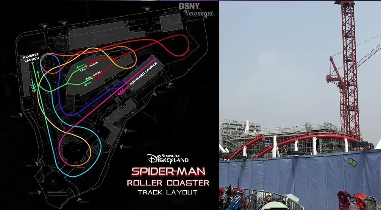 Spider-Man roller coaster Shanghai Disney Resort